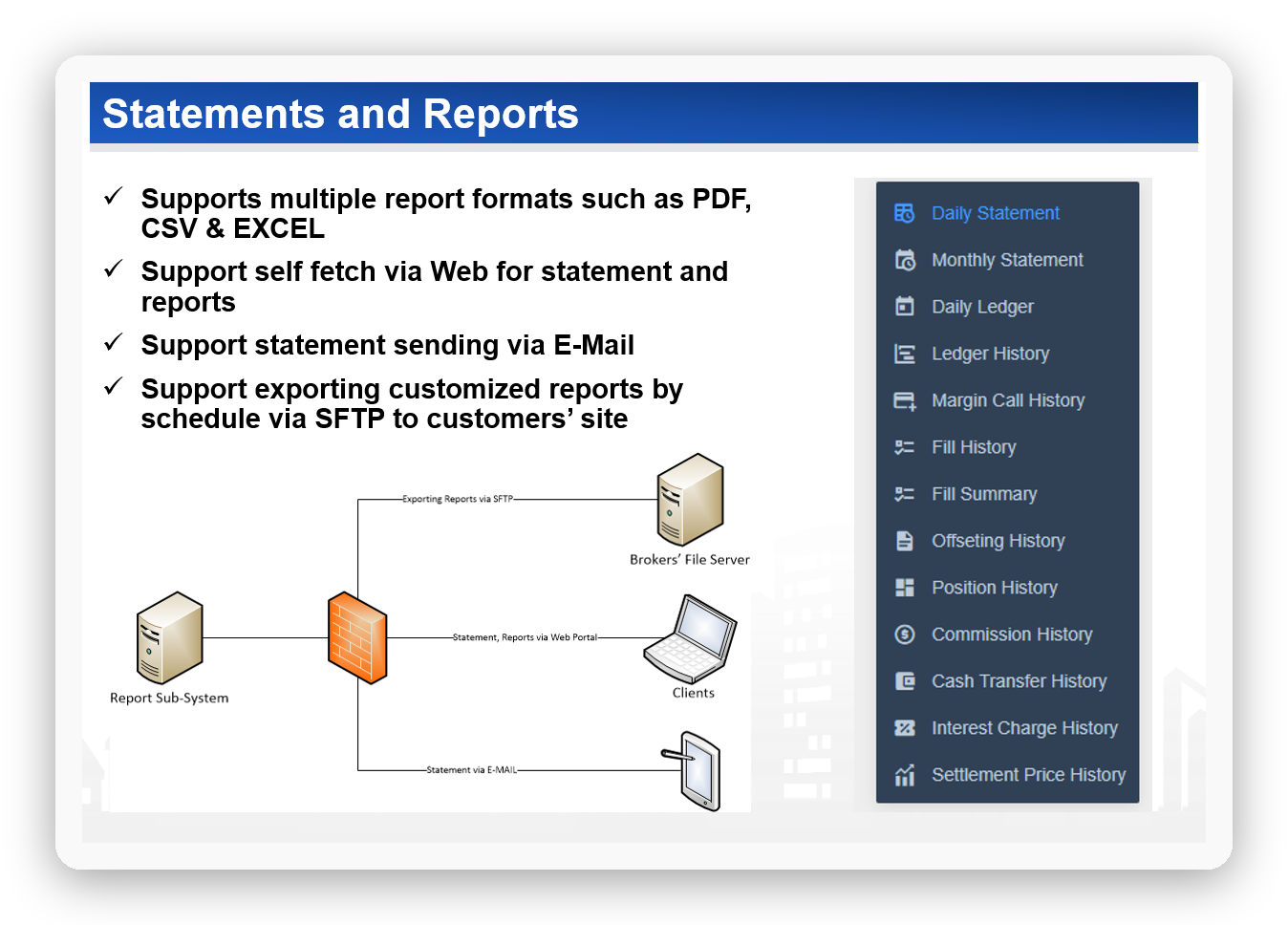 Statements and Reports
